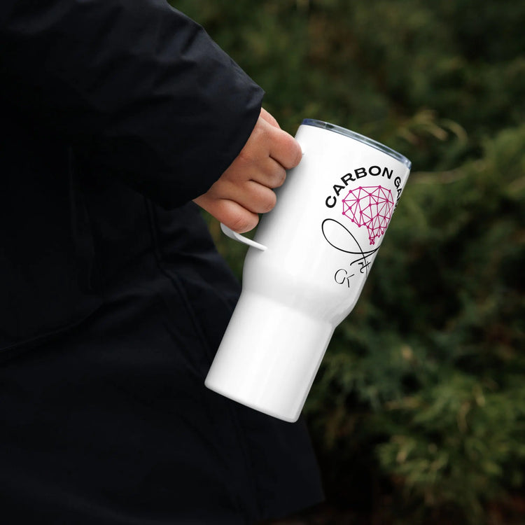 Carbon Gamer | Travel mug with a handle GeorgeKenny Design