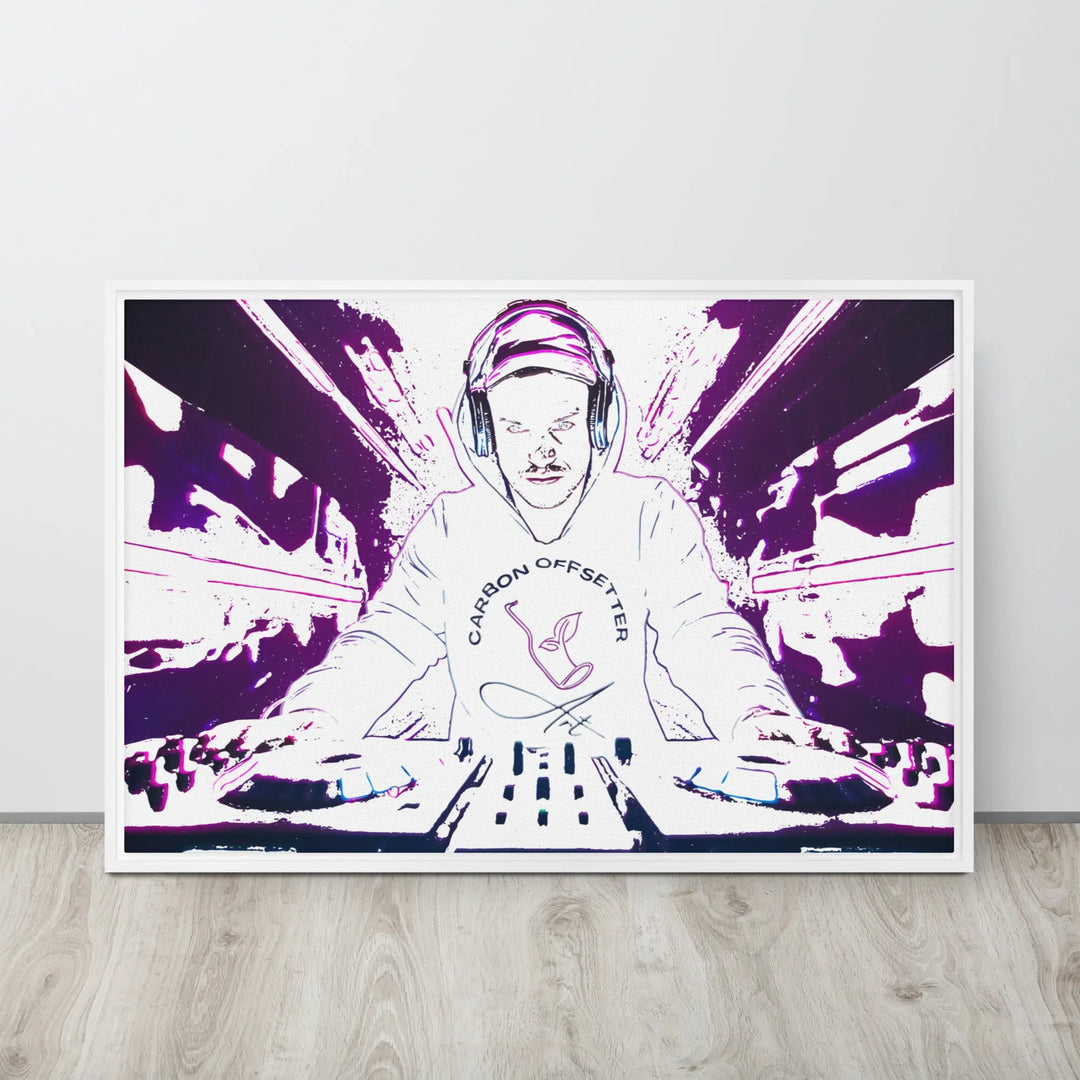 Carbon Offsetter DJ | Framed canvas GeorgeKenny Design