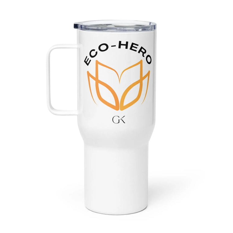 Eco Hero | Travel mug with a handle GeorgeKenny Design