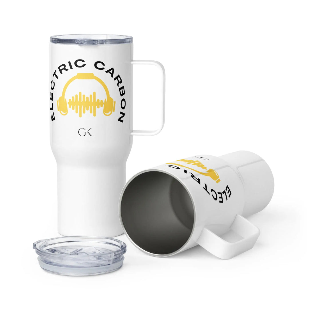 Electric Carbon | Travel mug with a handle GeorgeKenny Design