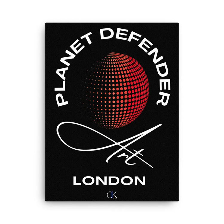 Planet Defender Black | Thin canvas | Climate Action Eco-Art GeorgeKenny Design
