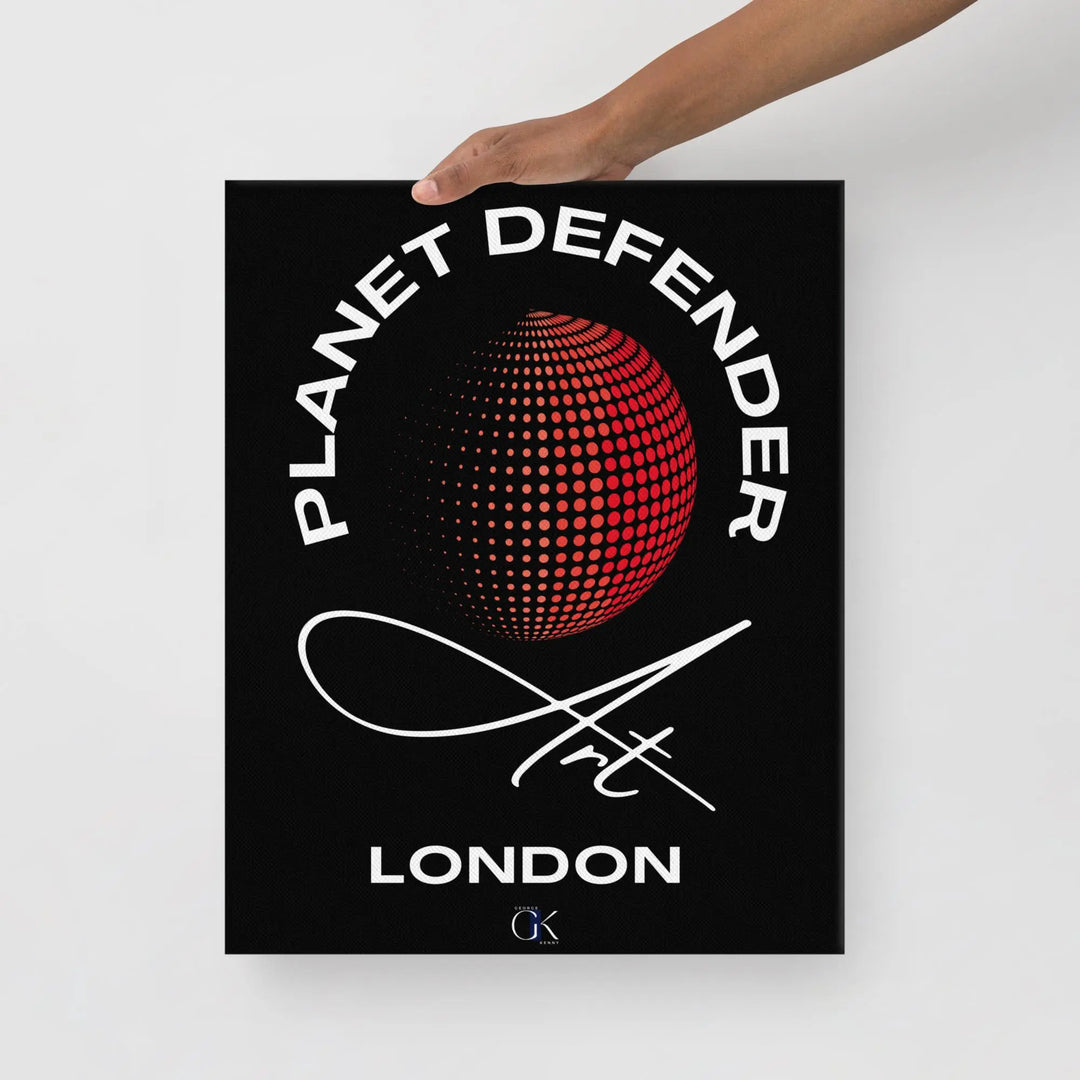 Planet Defender Black | Thin canvas | Climate Action Eco-Art GeorgeKenny Design