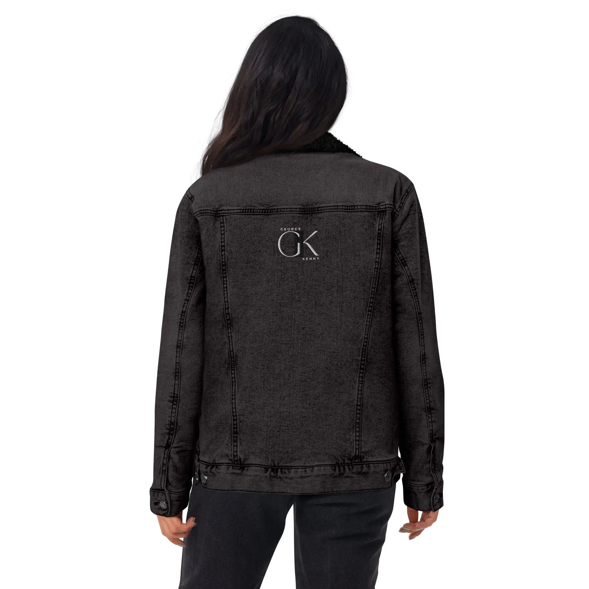 Prime Carbon Embroidered | Denim Sherpa Jacket | Buy 1 Plant 1 GeorgeKenny Design