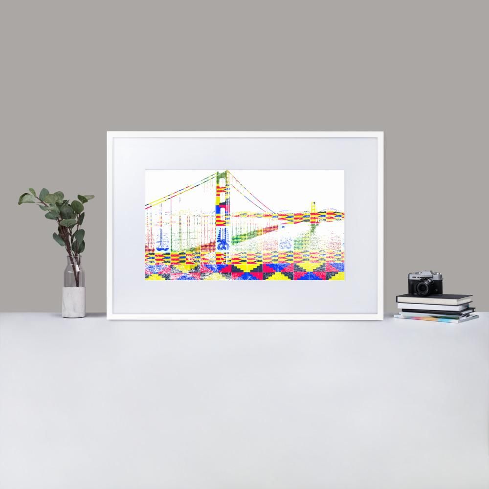 Golden Gate Bridge - Framed Print with Mat - African Inspired - GeorgeKenny Design