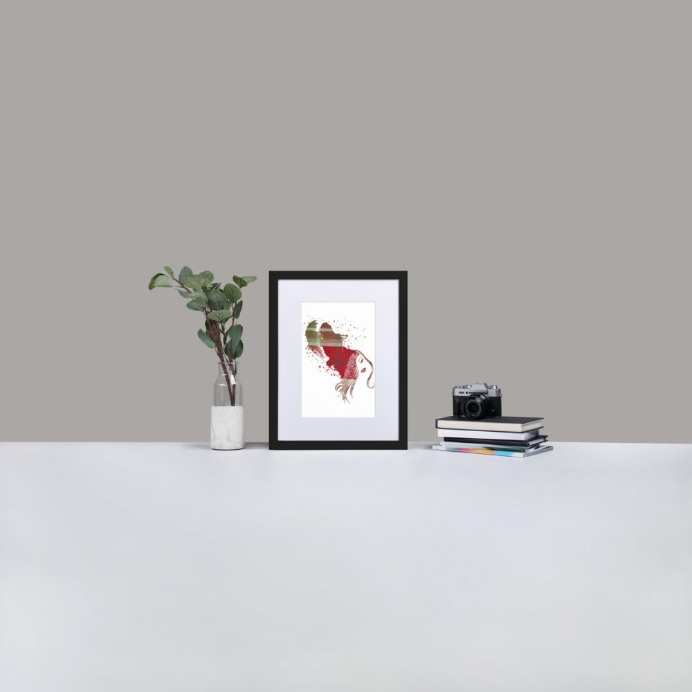 Gorilla - Inner Animal Essence - Framed Print with Mat - Balmoral Check - GeorgeKenny Design