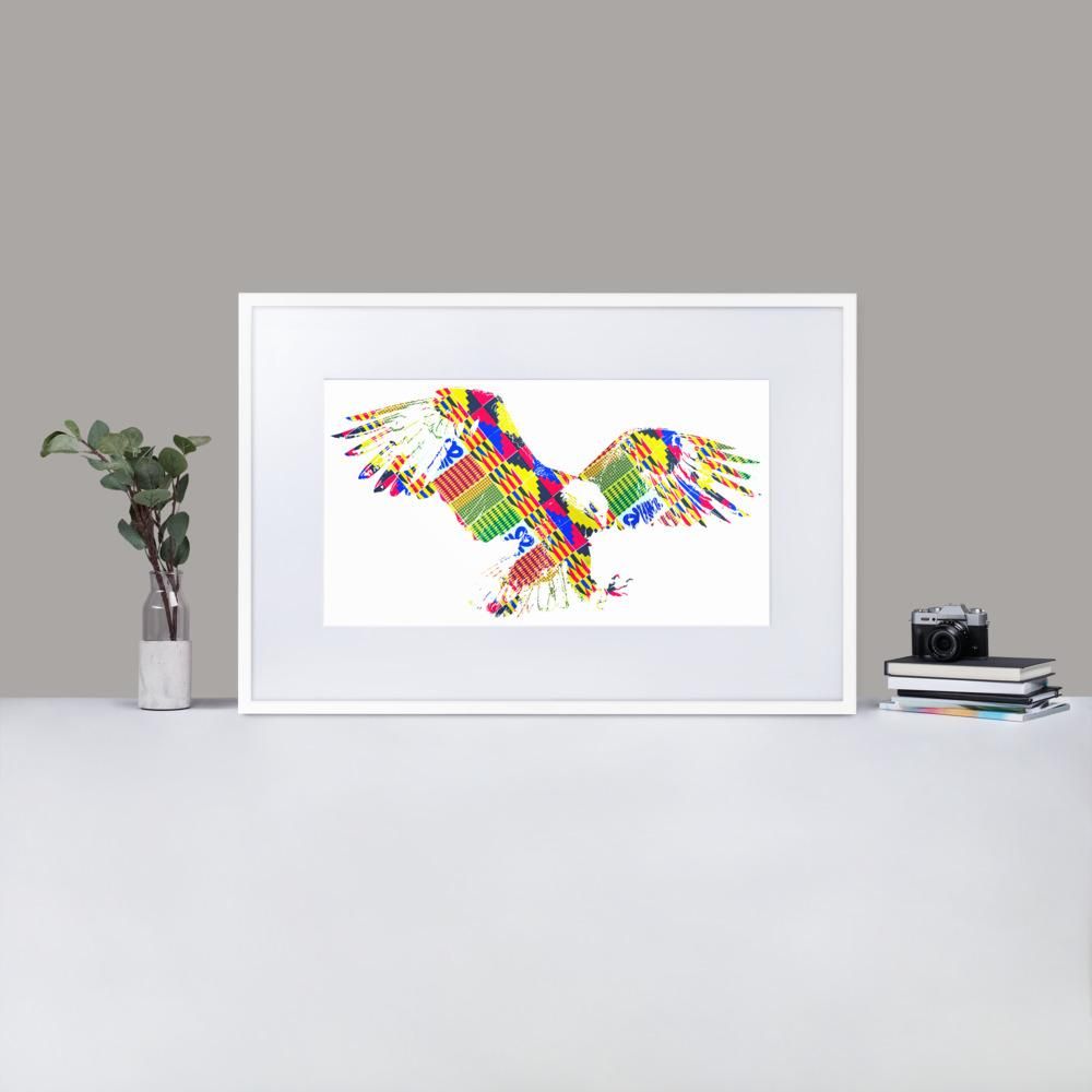 Hunting Eagle - Framed Print with Mat - African Inspired - GeorgeKenny Design