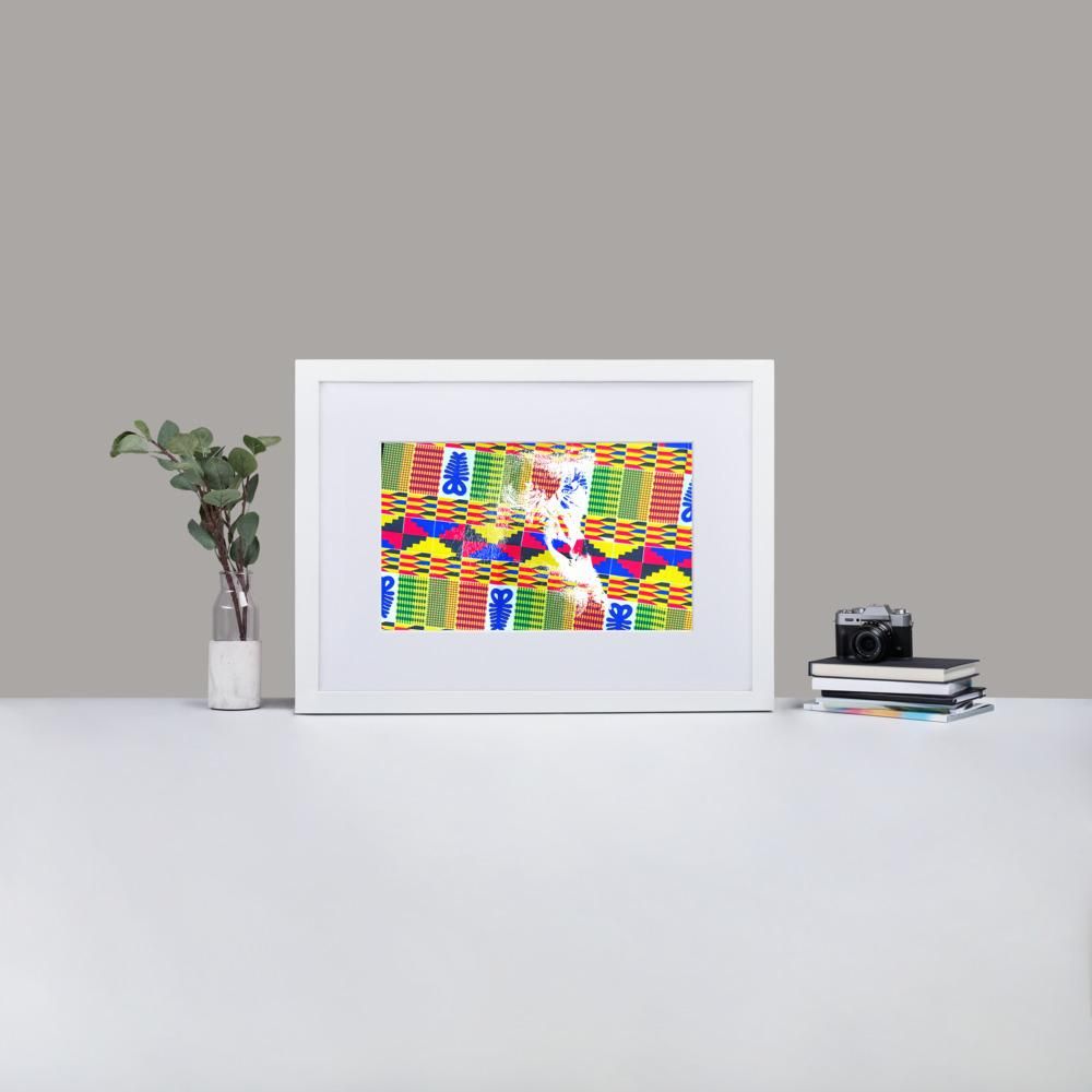 Stare - Framed Print with Mat - African Inspired - GeorgeKenny Design