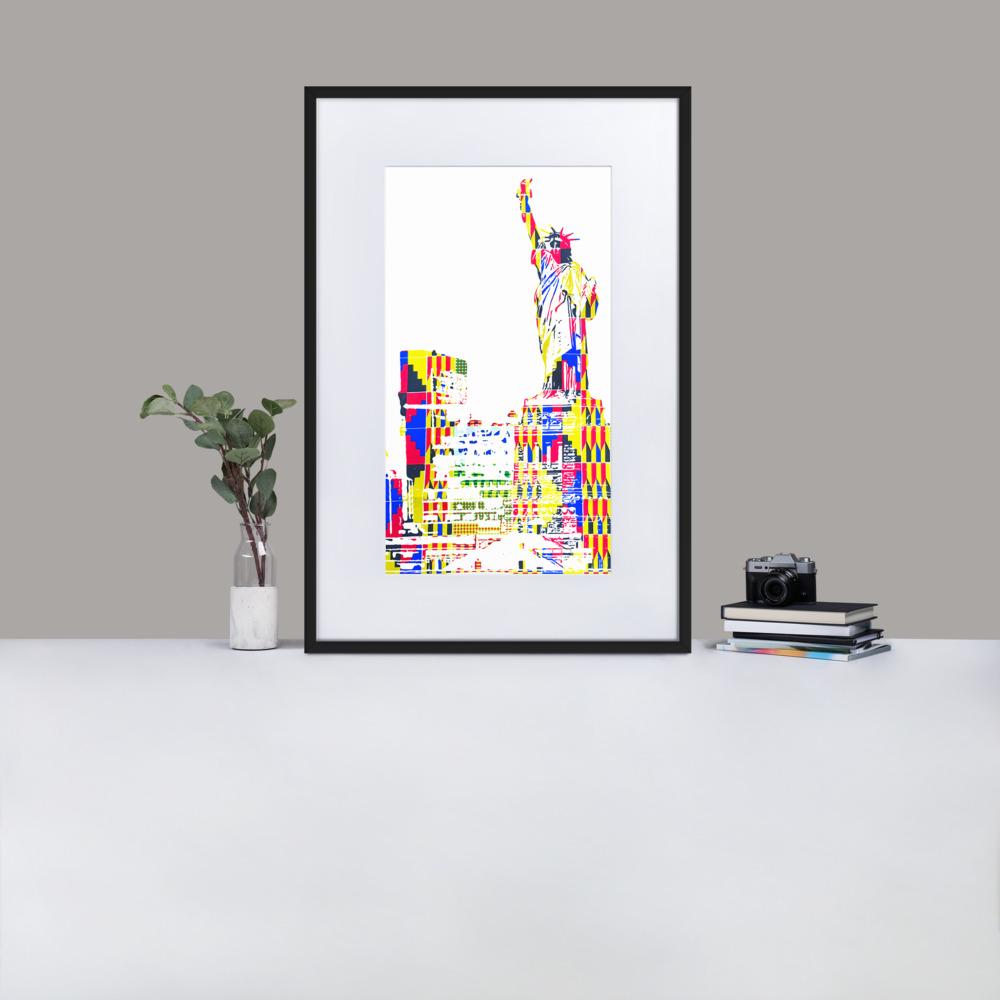 Statue of Liberty - Framed Print with Mat - African Inspired - GeorgeKenny Design