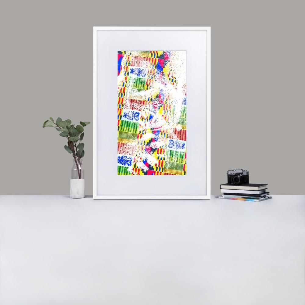 Thinking Gorilla - Framed Print with Mat - African Inspired - GeorgeKenny Design